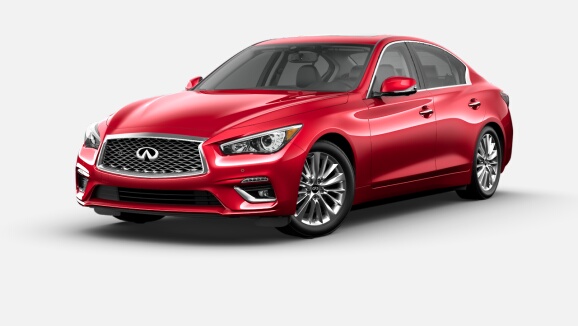 2023 Q50 LUXE in Dynamic Sunstone Red