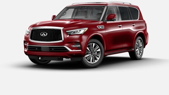 2022 QX80 LUXE in Coulis Red