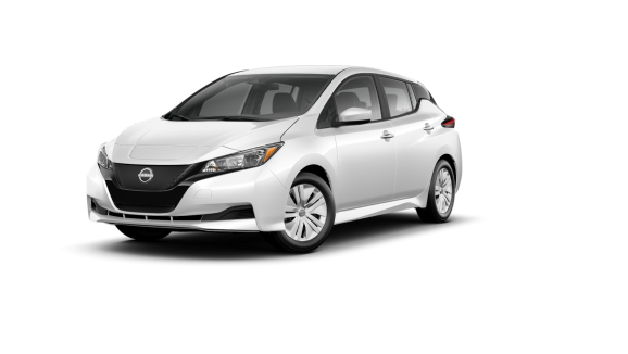 2024 Nissan LEAF S 40 kWh lithium-ion battery in Glacier White